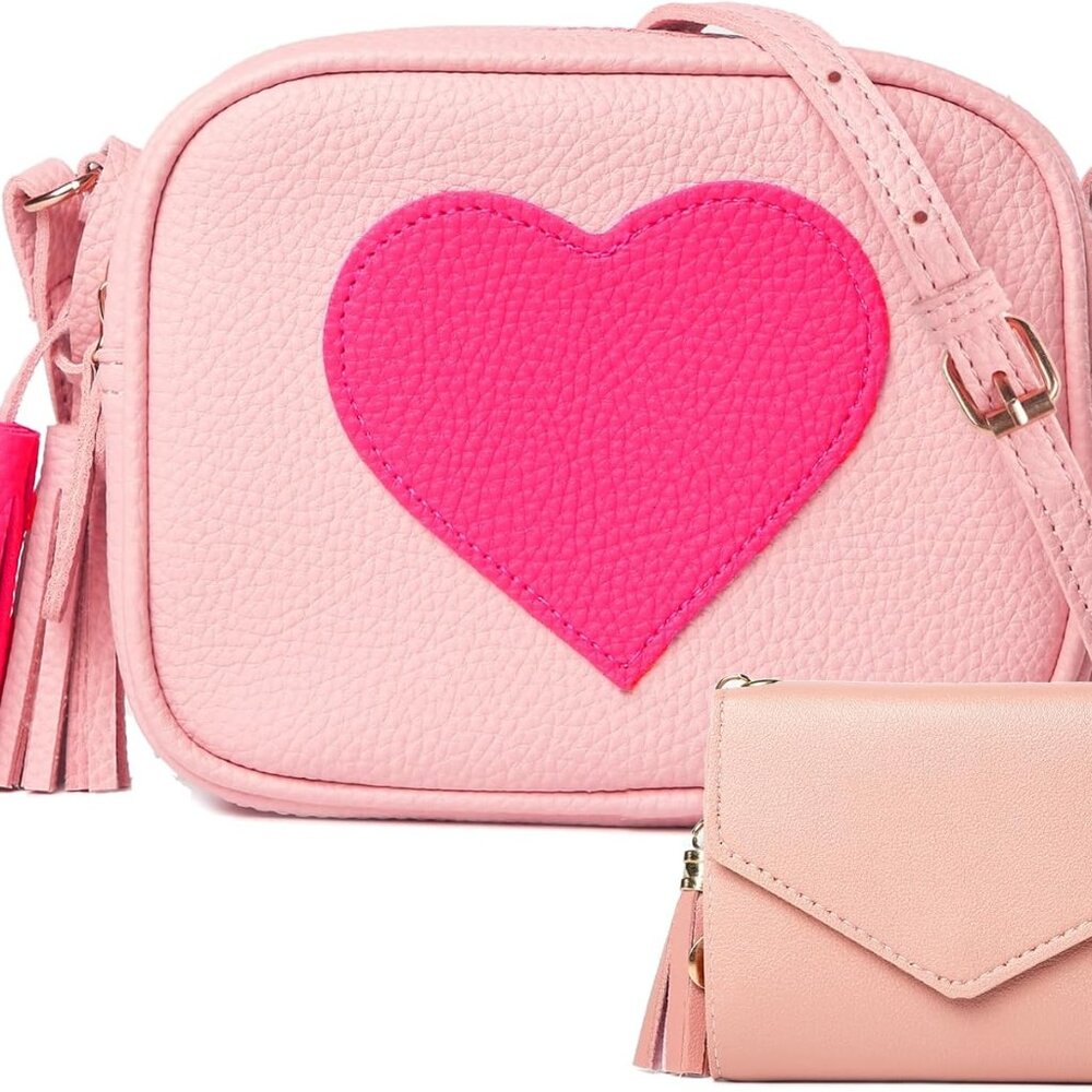 Little Girls Purse, Kids Heart Purse, Cute Crossbody Bag with Small Teens Girls